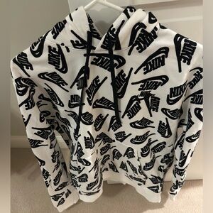 Men’s small Nike white and black hooded sweatshirt
